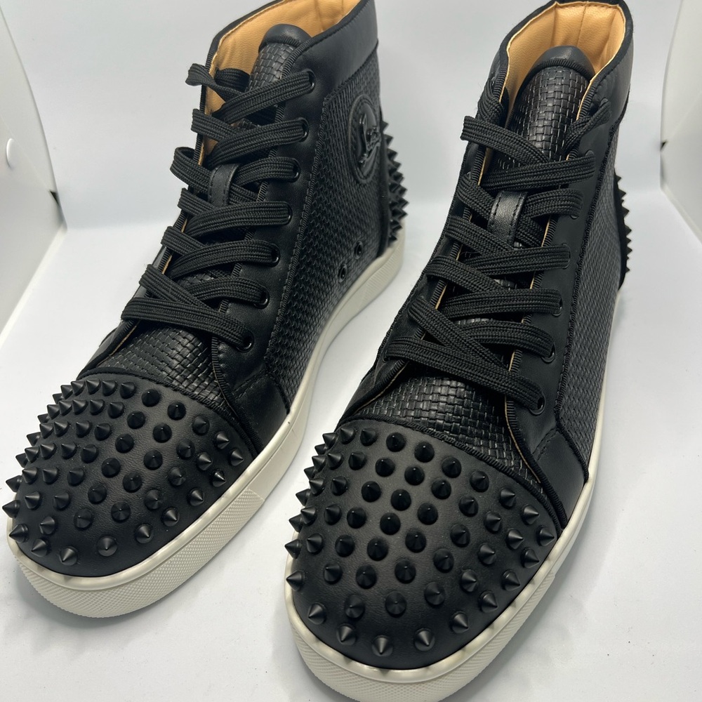 Black Spiked High-Top Sneakers